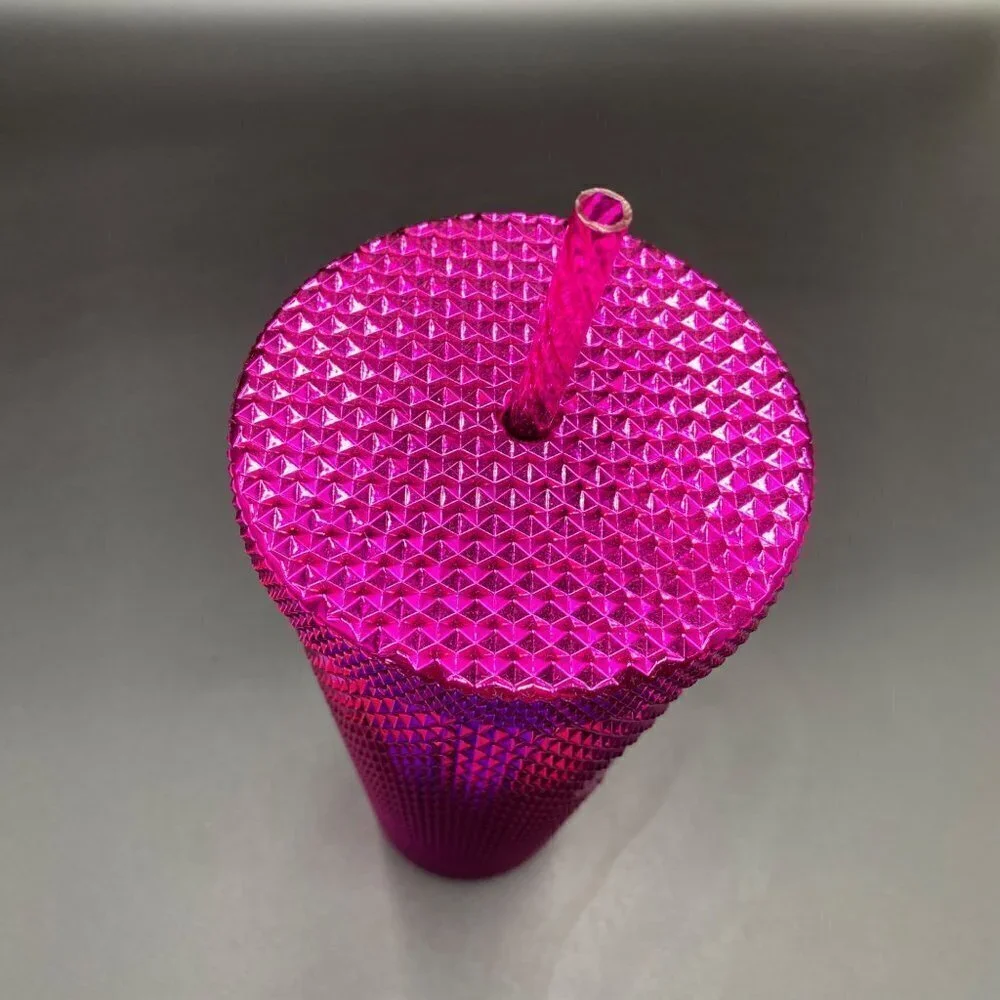 2021 Starbucks Sangria Pink Chrome Studded Venti 24oz Tumbler